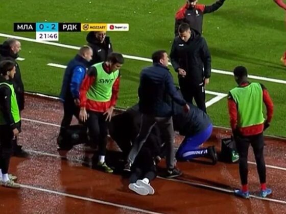 Momento del infarto a Mladen Zizovic. Captura de pantalla.