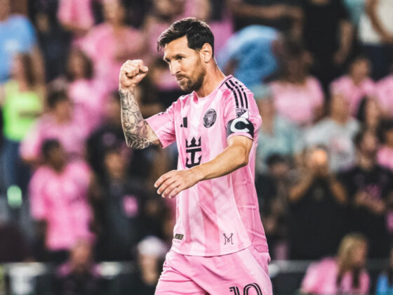 Lionel Messi celebrando uno de sus goles con Inter Miami ante Nashville. / X: @InterMiamiCF
