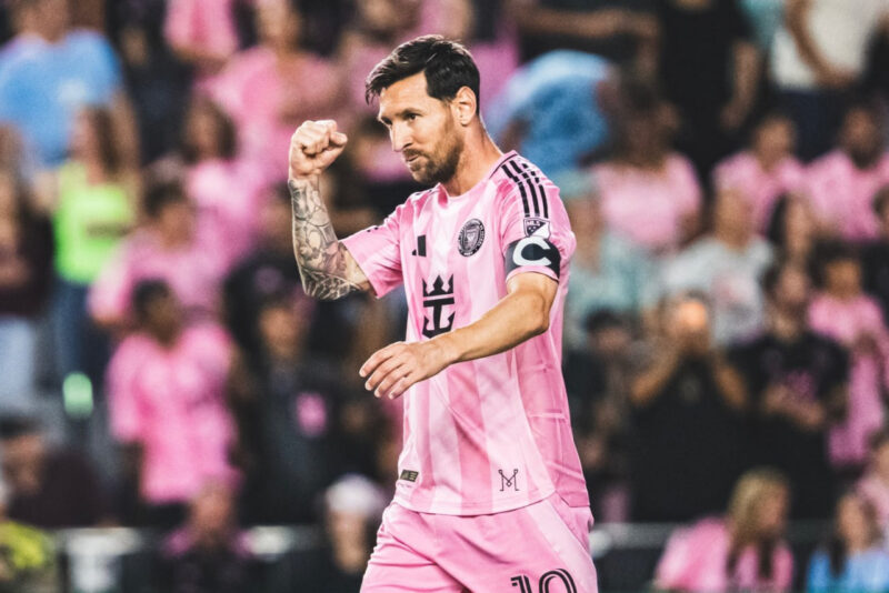 Lionel Messi celebrando uno de sus goles con Inter Miami ante Nashville. / X: @InterMiamiCF