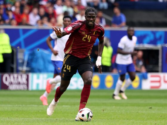 Imagen de archivo de Amadou Onana en un partido con su selección. EFE/EPA/CHRISTOPHER NEUNDORF