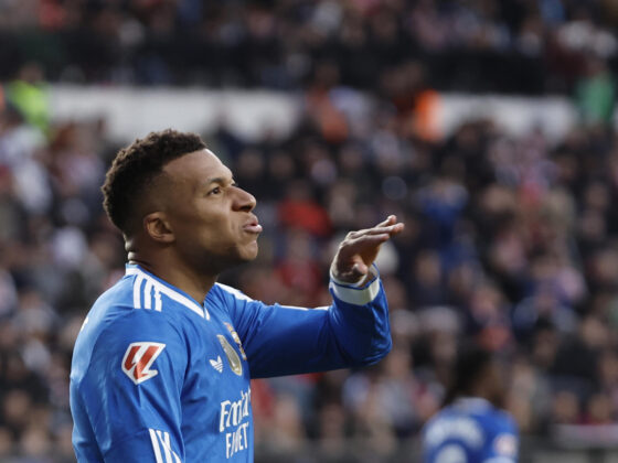 El delantero del Real Madrid Kyllian Mbappé. EFE/Sergio Pérez