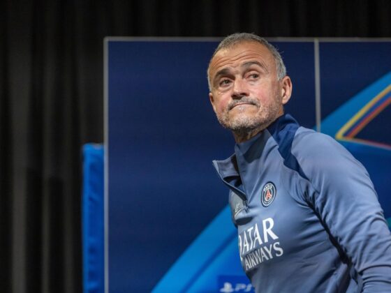 El entrenador del París Saint-Germain, Luis Enrique, durante la rueda de prensa de este lunes. EFE/EPA/CHRISTOPHE PETIT TESSON