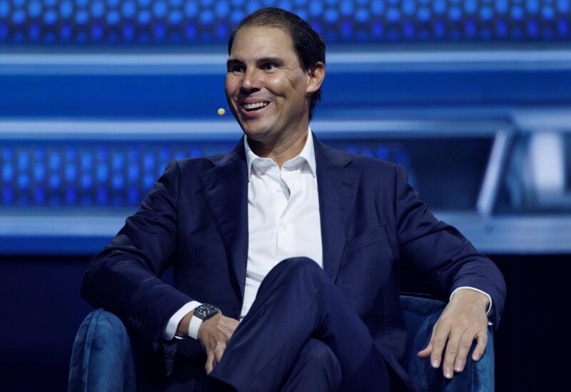 El extenista español Rafael Nadal ofreció este jueves una charla durante una sesión del America Business Forum (ABF), que congregó en Miami a líderes políticos, empresariales y deportistas. EFE/EPA/CRISTOBAL HERRERA-ULASHKEVICH