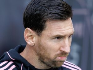 Lionel Messi de Inter Miami llega al estadio antes del partido de la Final de la Conferencia Este de la MLS Cup entre Inter Miami y New York City FC. EFE/EPA/Cristobal Herrera Ulashkevich