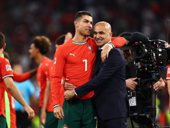 El delantero portugués Cristiano Ronaldo se enfrentará a México antes del Mundial 2026. EFE/EPA/ANNA SZILAGYI