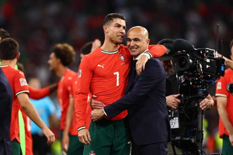 El delantero portugués Cristiano Ronaldo se enfrentará a México antes del Mundial 2026. EFE/EPA/ANNA SZILAGYI