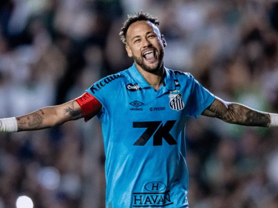 Neymar celebrando uno de sus goles ante Juventude. / X: @SantosFC