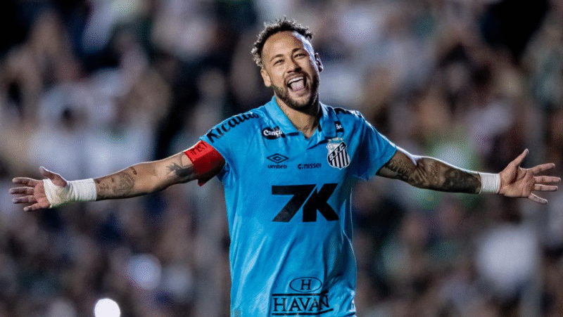 Neymar celebrando uno de sus goles ante Juventude. / X: @SantosFC