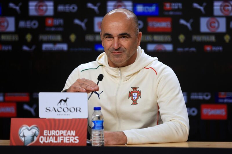 El seleccionador nacional de Portugal, Roberto Martínez, durante una rueda de prensa. EFE/EPA/Estela Silva