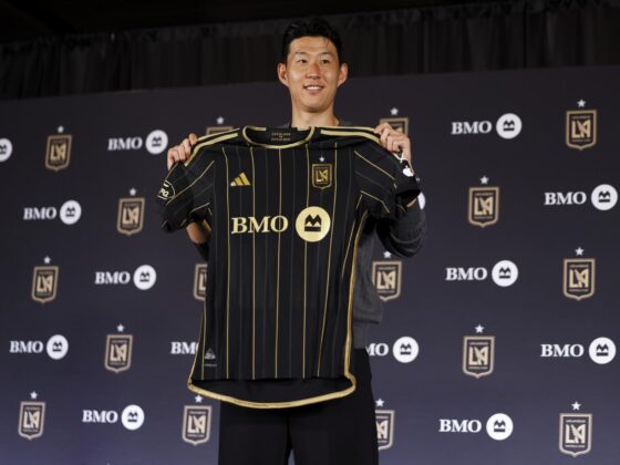 El surcoreano Heung-Min Son, durante su presentación como jugador de Los Angeles FC de la MLS. EFE/EPA/CAROLINE BREHMAN