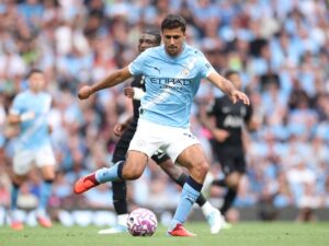 Rodri, jugador del Manchester City, durante un partido de Premier League el pasado 23 de agosto. EFE/EPA/ADAM VAUGHAN