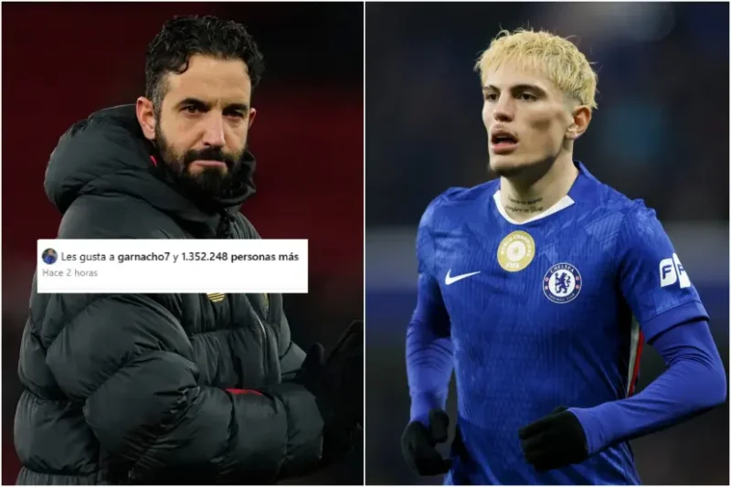 Alejandro Garnacho demostró su felicidad tras el despido de Ruben Amorim. Foto: MARCA