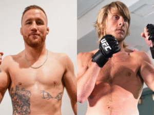 UFC: Justin Gaethje vs. Paddy Pimblett. 22/01/2026. Instagram: @justin_gaethje | @theufcbaddy