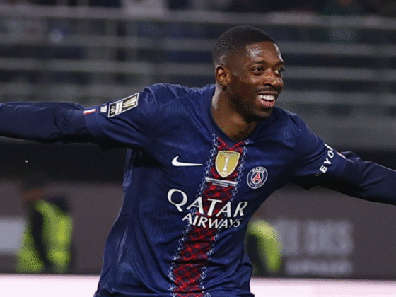 Ousmane Dembele anota. Foto en X de @PSG_inside