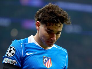 Julian Alvarez, en el último partido de la Liga de Campeones ante el Galatasaray.EFE/EPA/TOLGA BOZOGLU