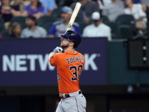 Fotografía de archivo del estelar jardinero Kyle Tucker, quien este jueves ha sido anunciado como nuevo refuerzo de los Dodgers de Los Angeles. EFE/EPA/ADAM DAVIS