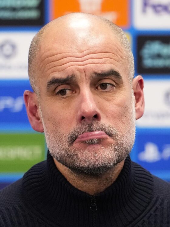 El entrenador del Manchester City Pep Guardiola durante una rueda de prensa de Liga de Campeones este martes 20. EFE/EPA/Fredrik Varfjell
