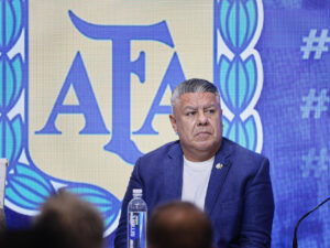 El presidente de la Asociación del Fútbol Argentino (AFA), Claudio Tapia, en una imagen de archivo. EFE/ Luciano González