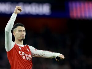 El jugador del Arsenal Gabriel Martinelli en foto de archivo de NEIL HALL. EFE/EPA