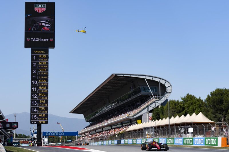 Lewis Hamilton, con Ferrari, durante una sesión de entrenamiento en el Circuito de Barcelona-Cataluña, el pasado 30 de mayo para el GP de España. EFE/EPA/SIU WU
