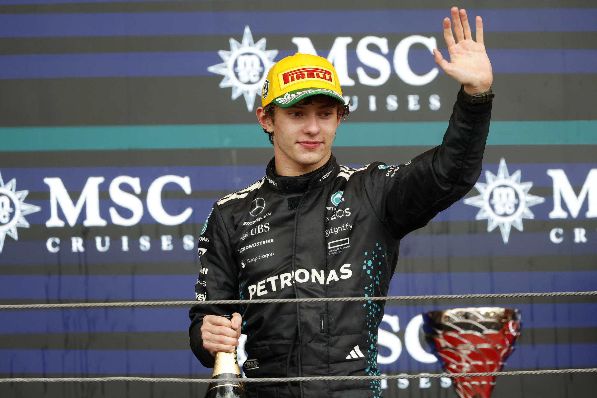 El piloto italiano de Fórmula Uno Kimi Antonelli. EFE/ Sebastiao Moreira