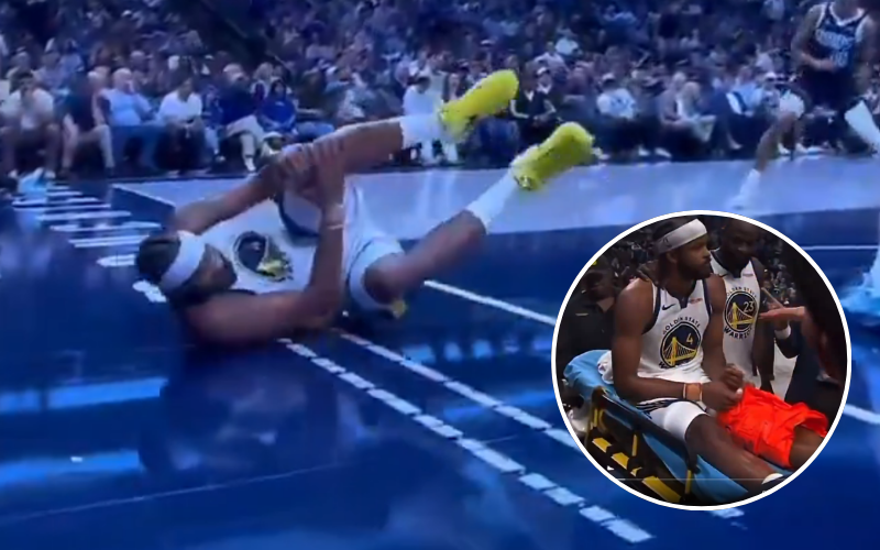 Lesión grave de Moses Moody, jugador de Golden State Warriors. Captura de pantalla.