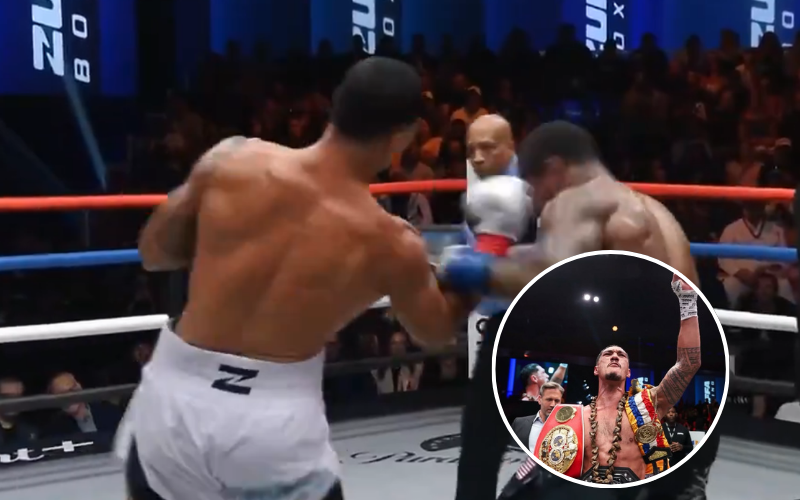 Jai Opetaia derrota a Brandon Glanton en Zuffa Boxing 4. Captura de pantalla. Instagram: @jaiopetaia