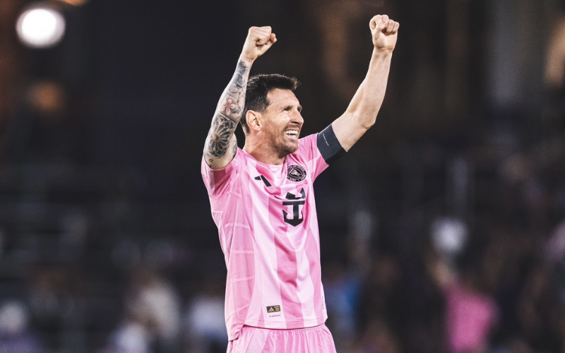 Lionel Messi celebrando su gol ante Orlando en la MLS. / X: @InterMiamiCF