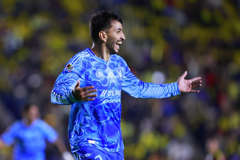 CIUDAD DE MÉXICO (MÉXICO), 28/02/2026.- Angel Correa de Tigres celebra un gol este sábado, en un partido de la Liga MX entre América y Tigres en el estadio Ciudad de los Deportes en Ciudad de México (México). EFE/ Sáshenka Gutiérrez