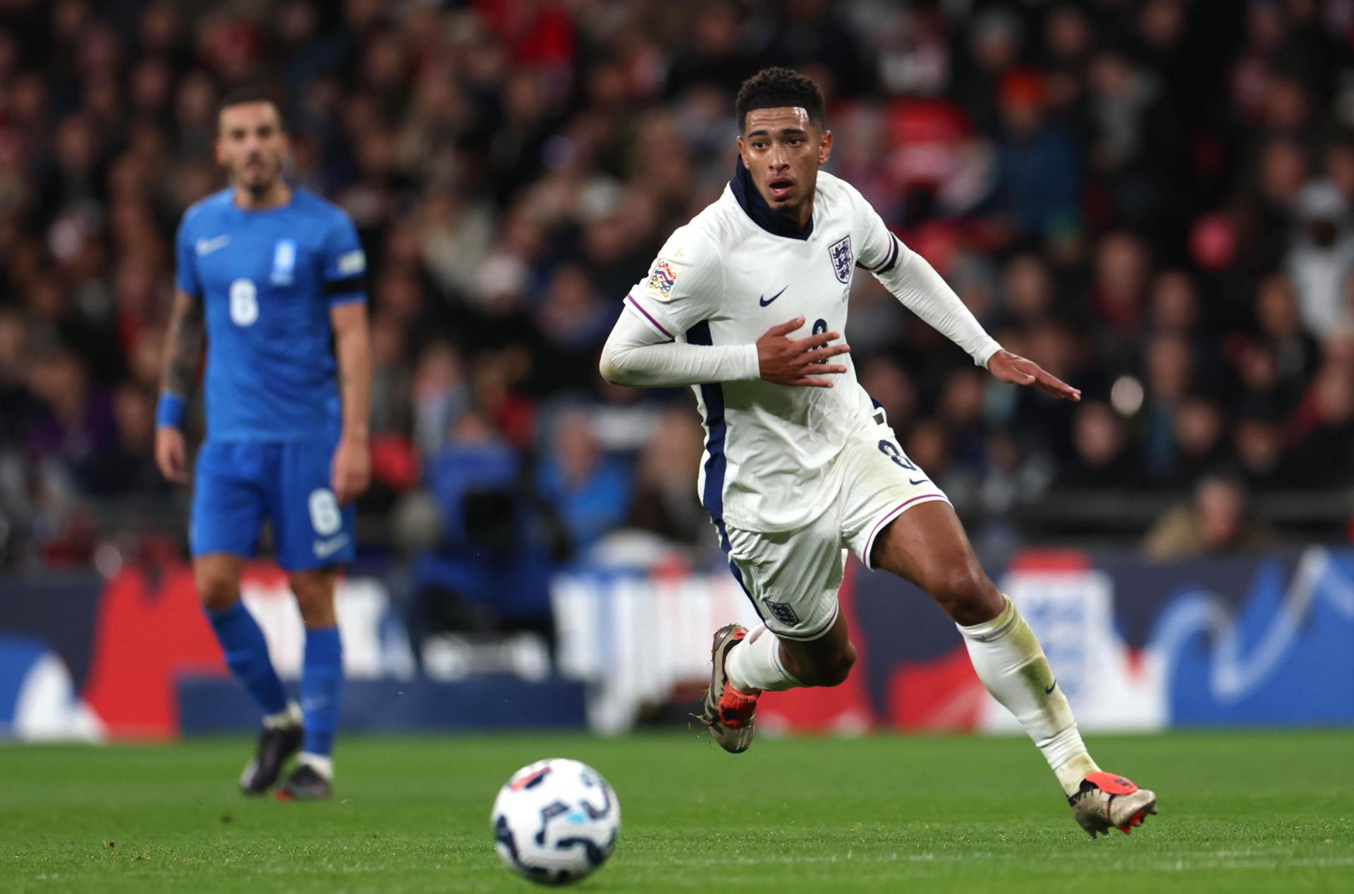 Tiroteo deja nueve heridos cerca de la concentración de Inglaterra El centrocampista del Real Madrid Jude Bellingham, durante un partido con la selección inglesa. EFE/EPA/ANDY RAIN