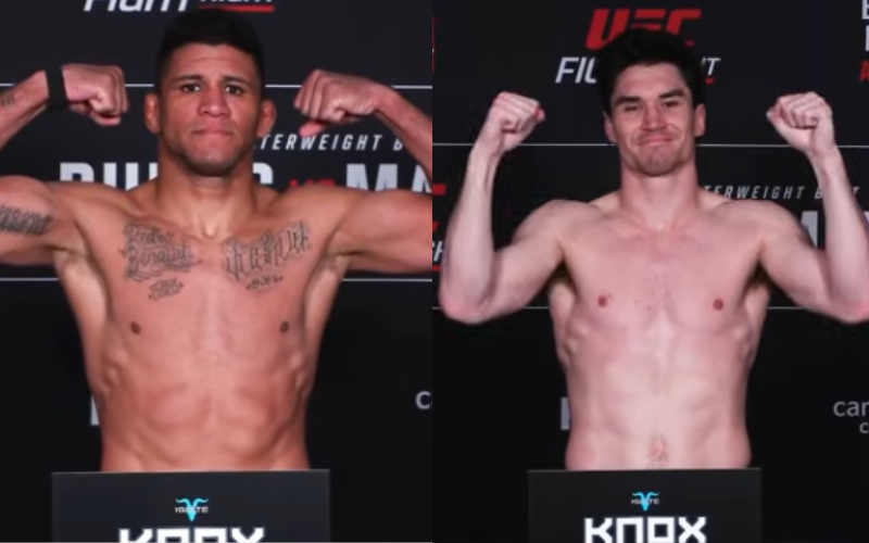 UFC Gilbert Burns vs. Mike Malott en el pejaje. Captura de pantalla (UFC).