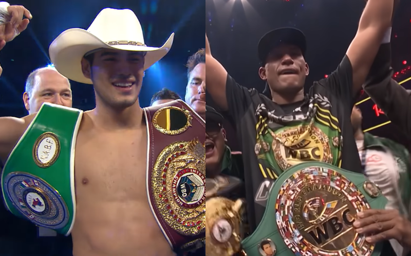 Gilberto Ramírez y David Benavidez. Captura de pantalla (Top Rank y DAZN).