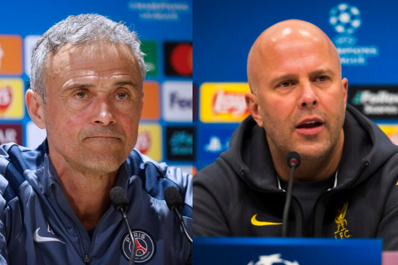 Luis Enrique y Arne Slot se sorprenden por un PSG muy dominador