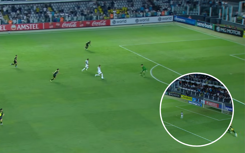 Insólito fallo de Neymar con el Santos en Copa Sudamericana. / Foto: Captura de pantalla (ESPN).