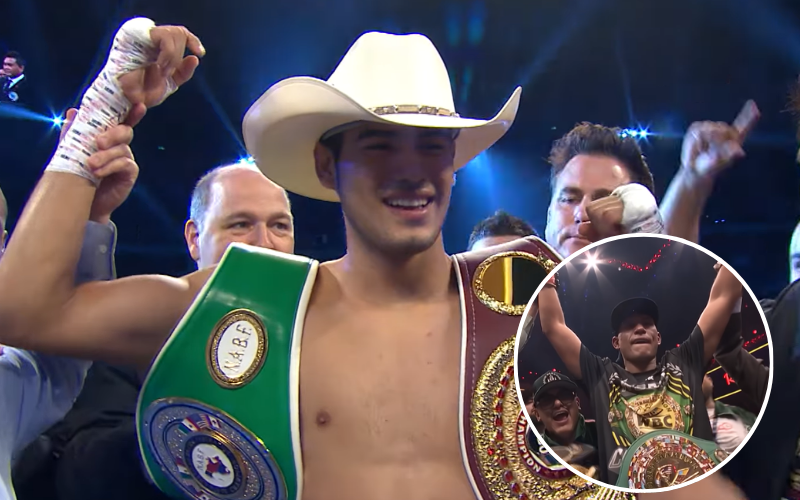 Zurdo Ramírez y David Benavidez. Captura de pantalla (Top Rank y DAZN).