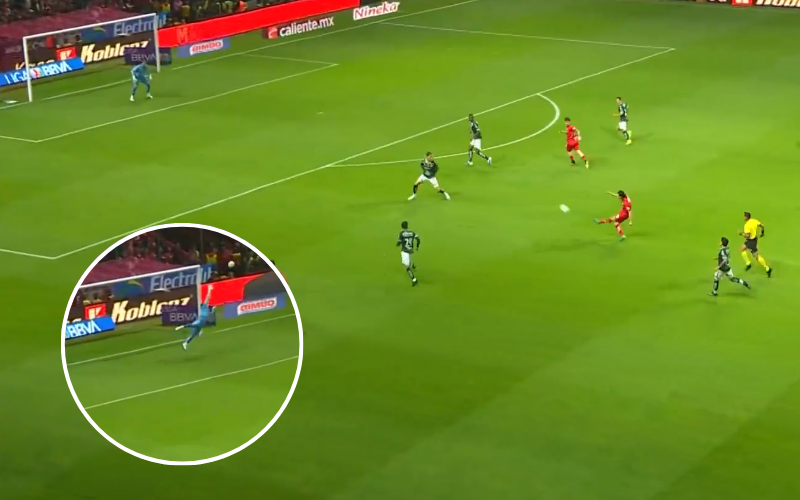 Golazo de Sebastián Córdova en el Toluca vs. León. Captura de pantalla (Liga MX).