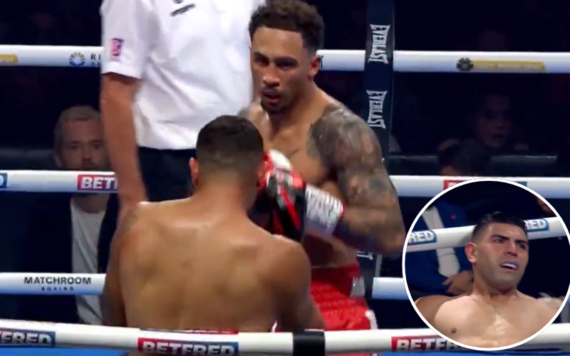 Ben Whittaker noquea a Braian Suárez en el primer round. Captura de pantalla (DAZN)