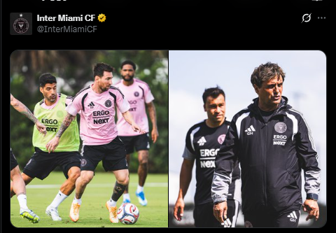Lionel Messi y Guillermo Hotos. Captura de pantalla del X de @InterMiamiCF