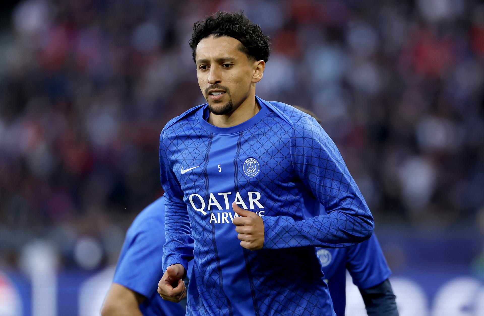 El defensa Marquinhos, capitán del París Saint-Germain. EFE/EPA/YOAN VALAT