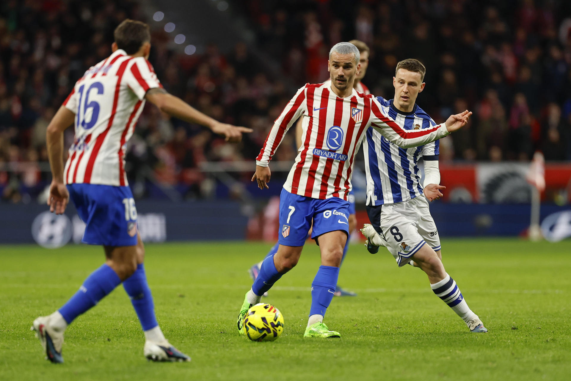 Griezmann, en un partido contra la Real Sociedad. EFE/Mariscal