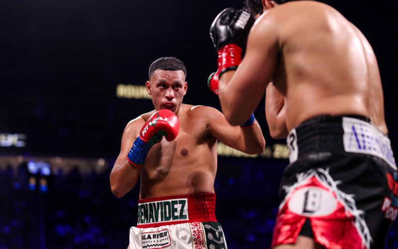 David Benavidez en el combate ante Gilberto Ramírez. Cris Esquada/Golden Boy Promotions