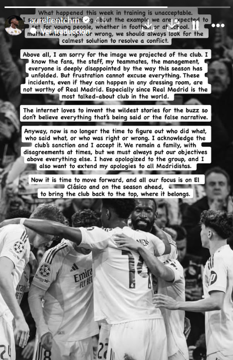 La disculpa de Tchouameni al Real Madrid, tras pelea con Fede Valverde La disculpa de Tchouameni al Real Madrid, tras pelea con Fede Valverde