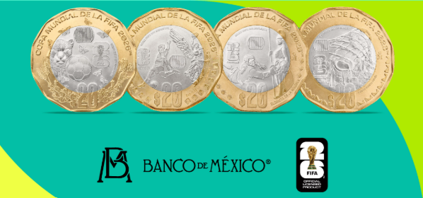 Banxico lanza las monedas conmemorativas del Mundial 2026