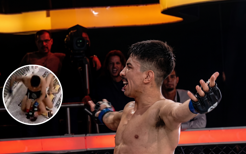 Gianni Vázquez vence por TKO a Kamron Ortikov. Captura de pantalla (YouTube: Combate Global)