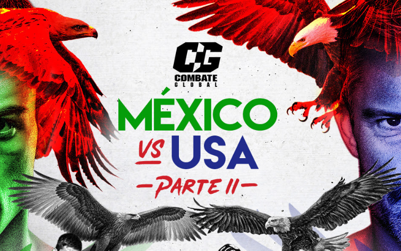Póster promocional de la cartelera de Combate Global: México vs. USA II.