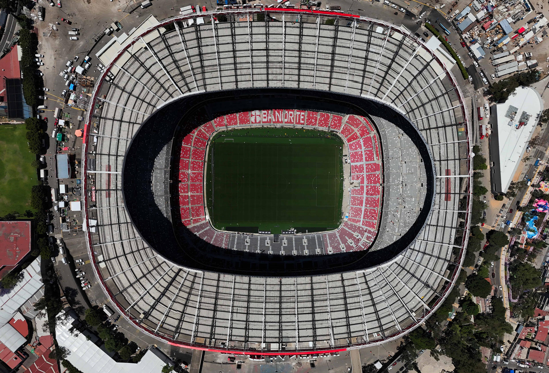 Fotografía aérea del Estadio Azteca (Banorte) en Ciudad de México (México). Imagen de archivo. EFE/ Mario Guzmán