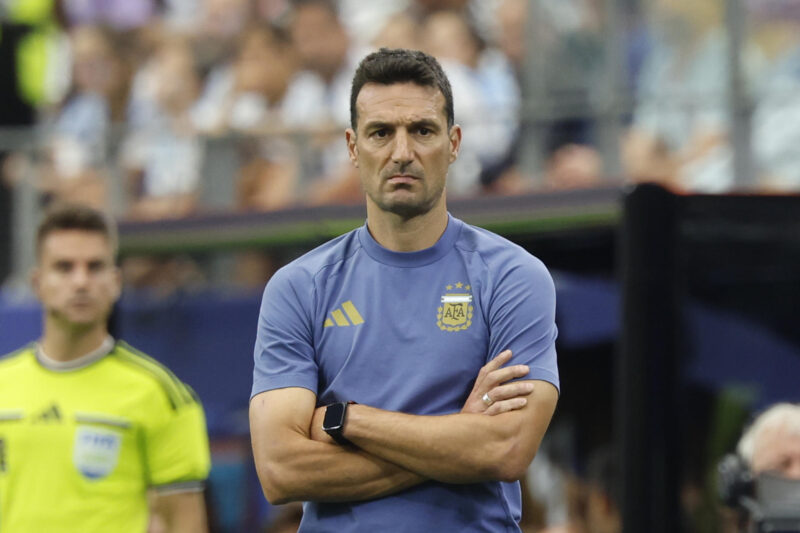El seleccionador de Argentina, Lionel Scaloni, en el partido del Mundial 2026. EFE/Mariscal