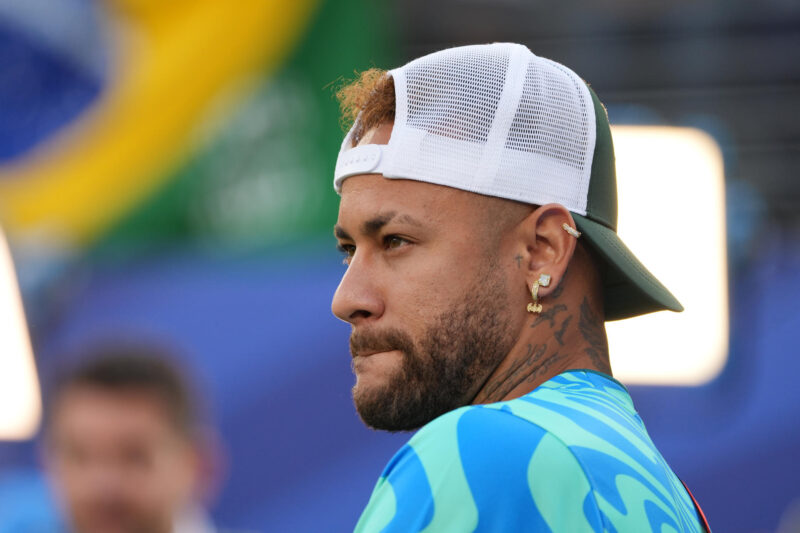 El jugador de Brasil Neymar Jren el estadio MetLife en Nueva Jersey (Estados Unidos). EFE/Ángel Colmenares