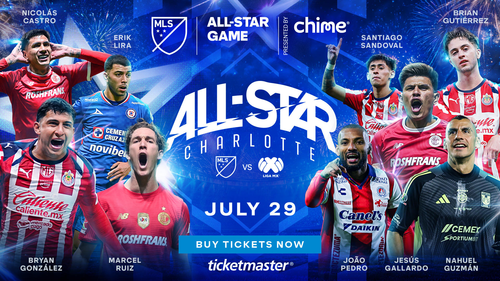 Fotografía promocional cedida por la MLS de su juego de estrellas que se jugará el 29 de julio en el Bank of América Stadium de Charlotte (Estados Unidos). EFE/ MLS