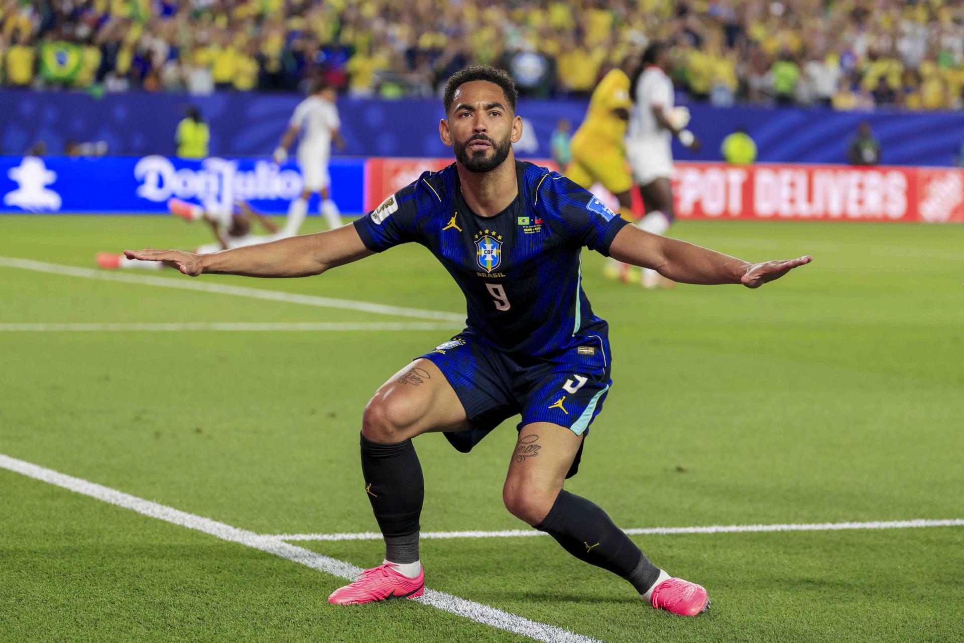 Matheus Cunha anotó doblete ante Haití en partido del Mundial 2026 en el Lincoln Financial Field de Filadelfia. EFE/EPA/SHAWN THEW